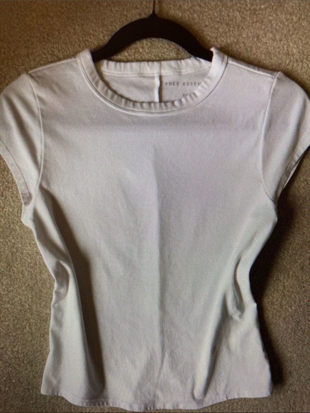 White Ribbed Crewneck Cap Sleeve Top